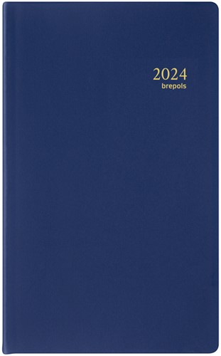 Agenda 2024 Brepols Breplan Seta 7dag/1pagina assorti zwart bordeaux blauw