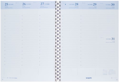 Agendavulling 2024 Brepols Timing 7dag/2pagina's spiraal wit