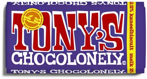 Chocolade Tony's Chocolonely melk kaneelbiscuit 180gr
