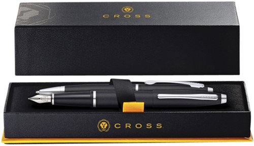 Schrijfset balpen en vulpen Cross Calais M mat zwart