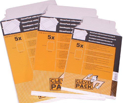 Envelop CleverPack A4 238x312mm karton wit 5stuks