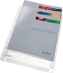 Harmonica showtas Leitz Premium met perforatiestrip 180µ PVC A4 5 stuks glashelder