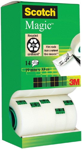 Plakband Scotch Magic 810 19mmx33m onzichtbaar mat 12+2 gratis-2