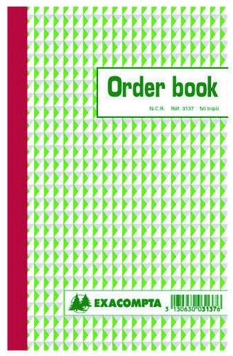 Orderboek Exacompta 210x135mm 50x3vel lijn