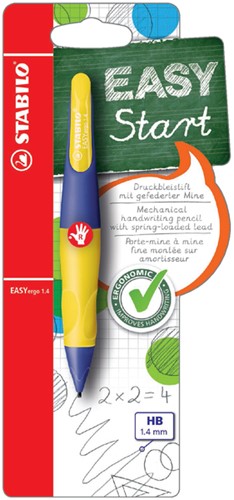 Vulpotlood STABILO Easyergo 1.4mm HB rechtshandig paars/neon geel blister à 1 stuk