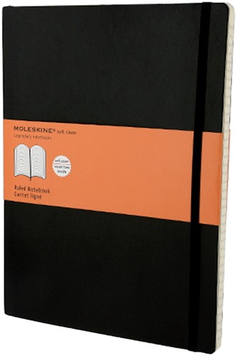 Notitieboek Moleskine XL 190x250mm lijn zwart