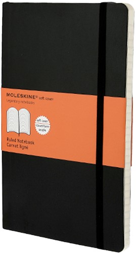 Notitieboek Moleskine large 130x210mm lijn zwart