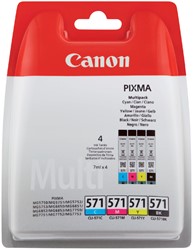 Inktcartridge Canon CLI-571 zwart + 3 kleuren
