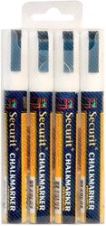 Krijtstift Securit SMA-510 schuin wit 2-6mm blister à 4st