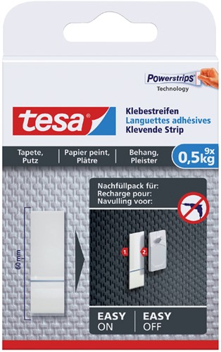 Dubbelzijdige powerstrip Tesa behang en pleisterwerk 0.5kg