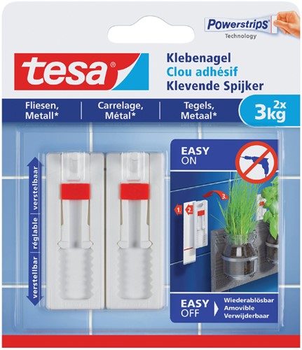 Klevende spijker Tesa tegels en metaal verstelbaar 3kg
