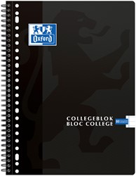 Collegeblok Oxford A4+ 23-gaats lijn 160blz zwart