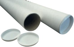 Verzendkoker CleverPack A1 + doppen 650x50x1.5 wit 20stuks