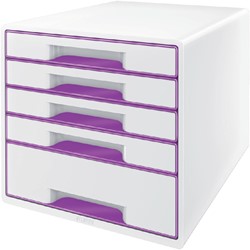 Ladenblok Leitz WOW 5 laden wit/paars