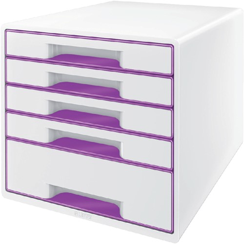 Ladenblok Leitz WOW 5 laden wit/paars