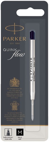 Balpenvulling Parker Quinkflow zwart medium op blister