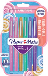 Fineliner Paper Mate Flair Candypop assorti 1.0mm blister à 6 stuks