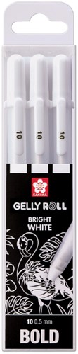 Gelschrijver Sakura Gelly Roll blister à 3 stuks wit