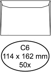 Envelop Quantore bank C6 114x162mm wit 50 stuks