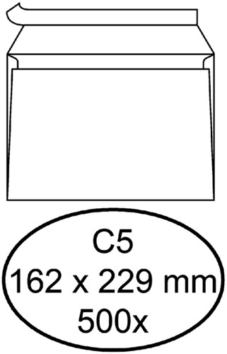 Envelop Quantore bank C5 162x229mm zelfklevend wit 500stuks