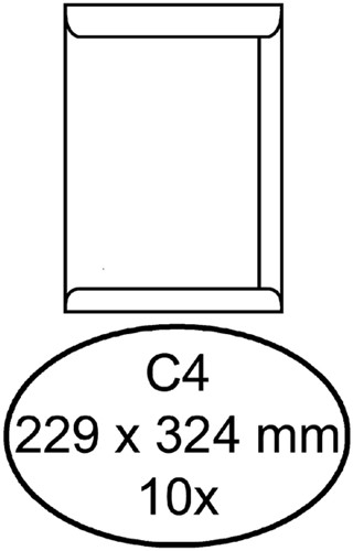Envelop Quantore akte C4 229x324mm zelfklevend wit 10stuks