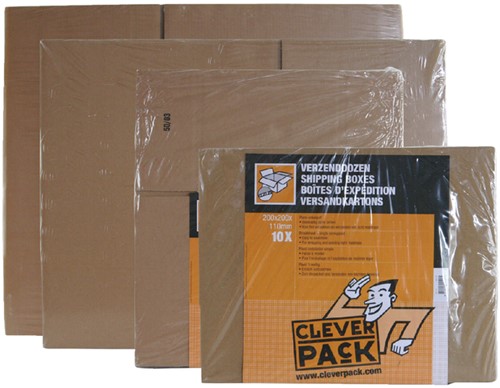 Verzenddoos CleverPack enkelgolf 430x305x250mm bruin 10stuks-2
