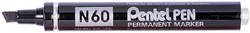 Viltstift Pentel N60 schuin zwart 1.2-6mm