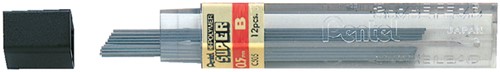 Potloodstift Pentel 0.5mm zwart per koker B
