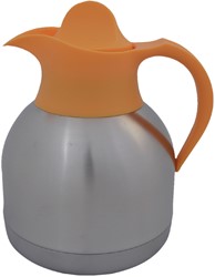 Thermoskan Biaretto theekan 1liter roestvrijstaal gele dop