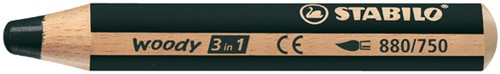 Kleurpotloden STABILO 880 woody 3 in 1 zwart